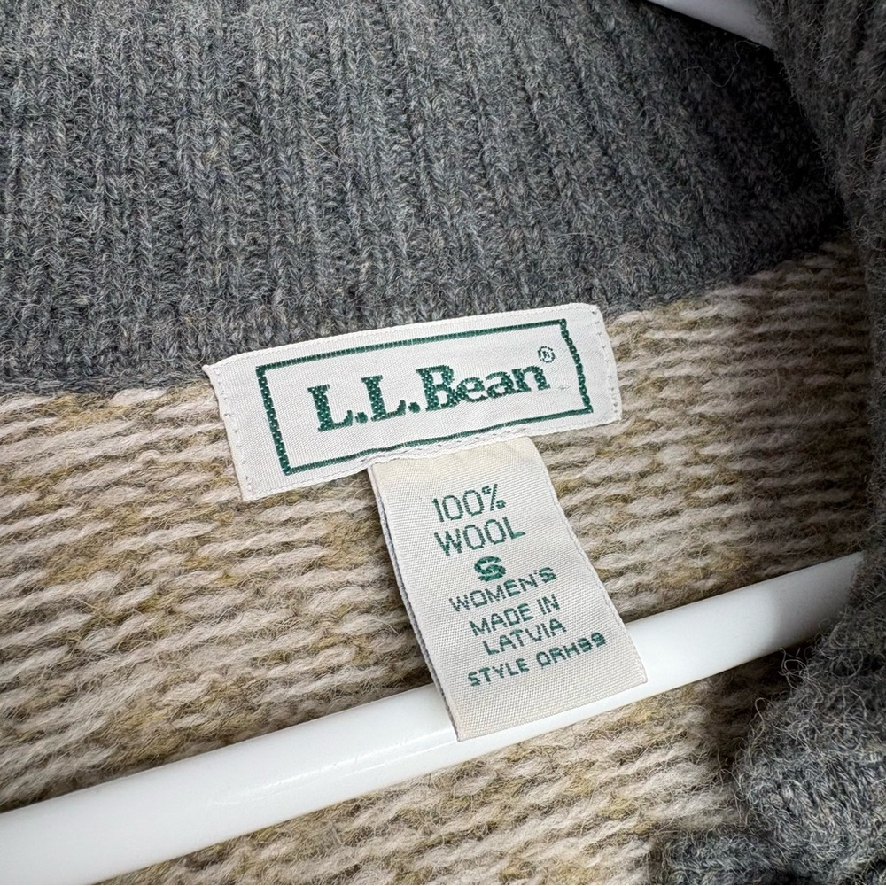 VINTAGE L.L Bean 100% Wool Cardigan Sweater Women’s Small Cottagecore Mixed Gray - Picture 5 of 11